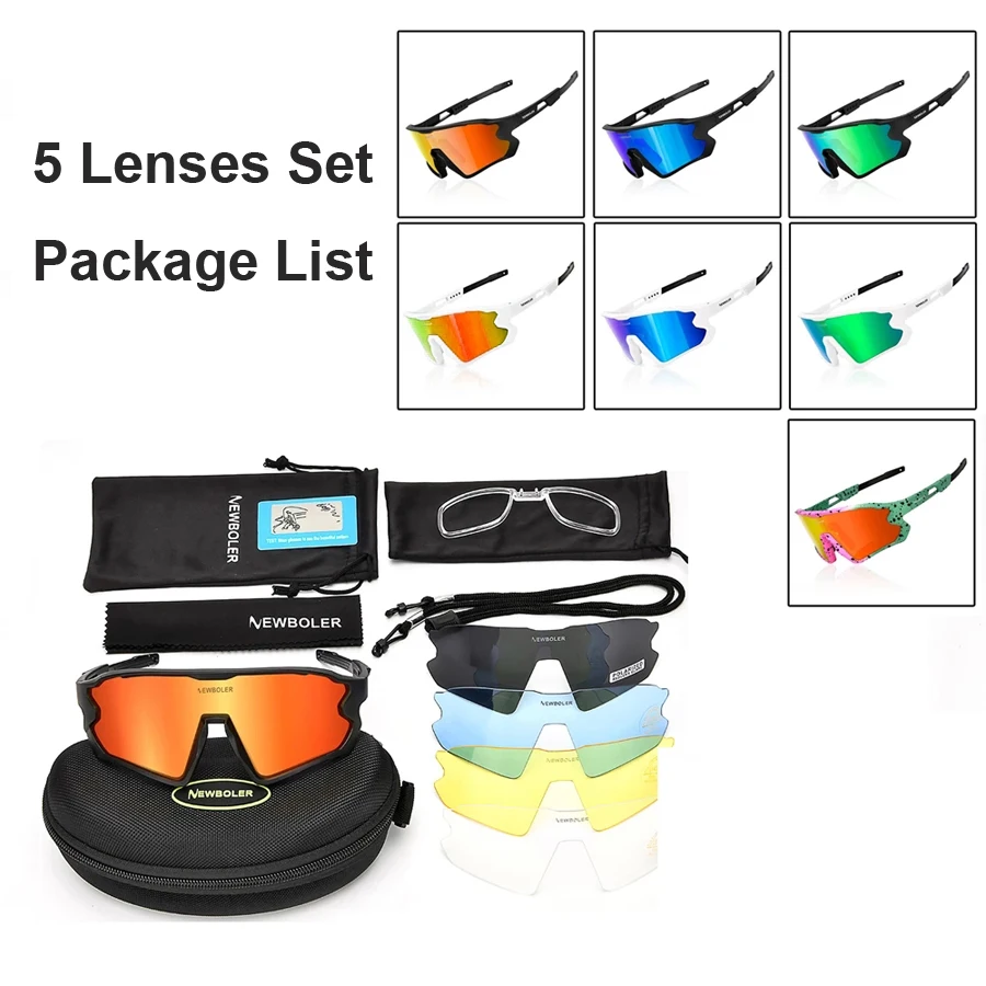 Details about   NEWBOLER polarized sport sunglasses Frame and Lenses For Men Woman Riding Bike 