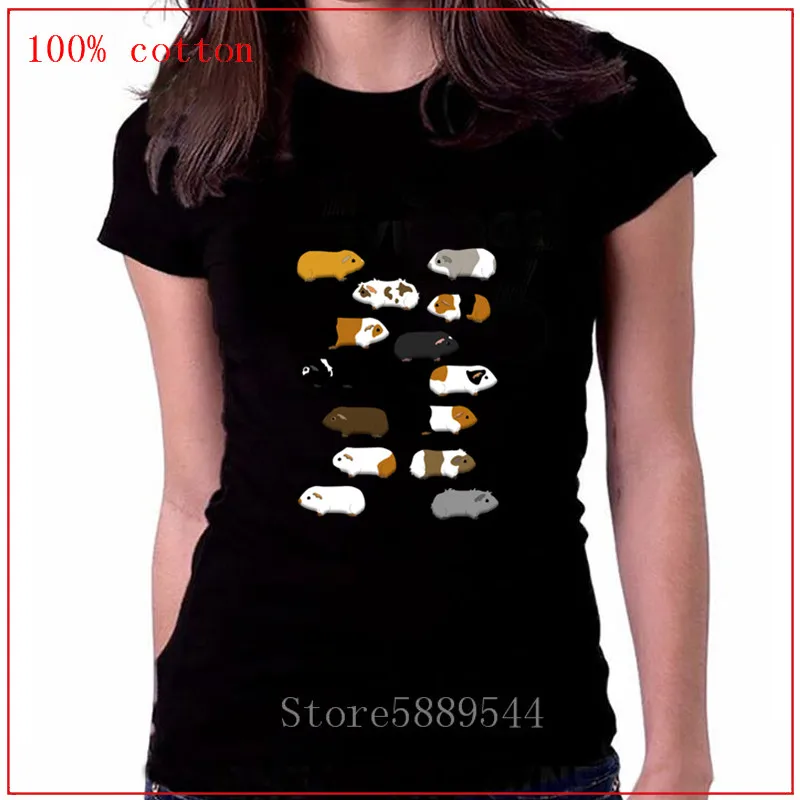 Футболка для женщин из 100% хлопка с изображением морских свинок футболка большого