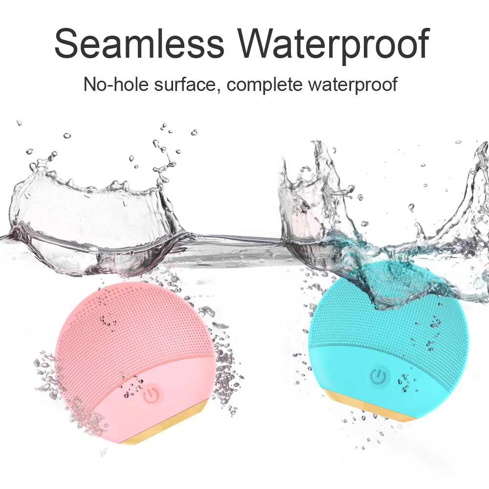 Инструмент для ухода за кожей силиконовая щётка для очищения лица портативная Горячая чистка лица Вибрационный массаж мытья лица