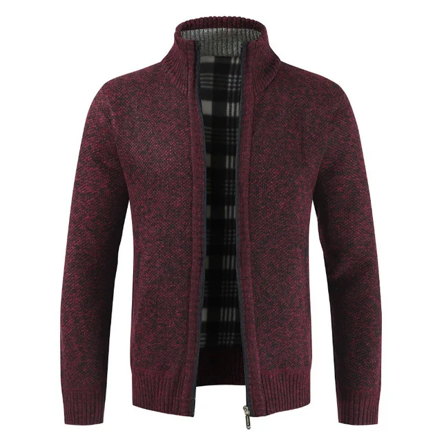 Jacket Men's Spring and Autumn Solid Color Knit Cardigan Sweater Slim Jacket Men's Baseball Collar 3XL Jacket Men's Spring and Autumn Solid Color Knit Cardigan Sweater Slim Jacket Men's Baseball Collar 3XL