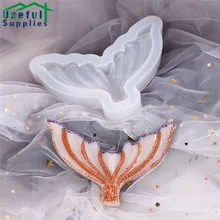

Silicone Fan-shaped Mermaid Tail Mold Mirror Surface Fondant Cake Model Kitchen Utensils for Baking Tools Silicone Cookie Mold