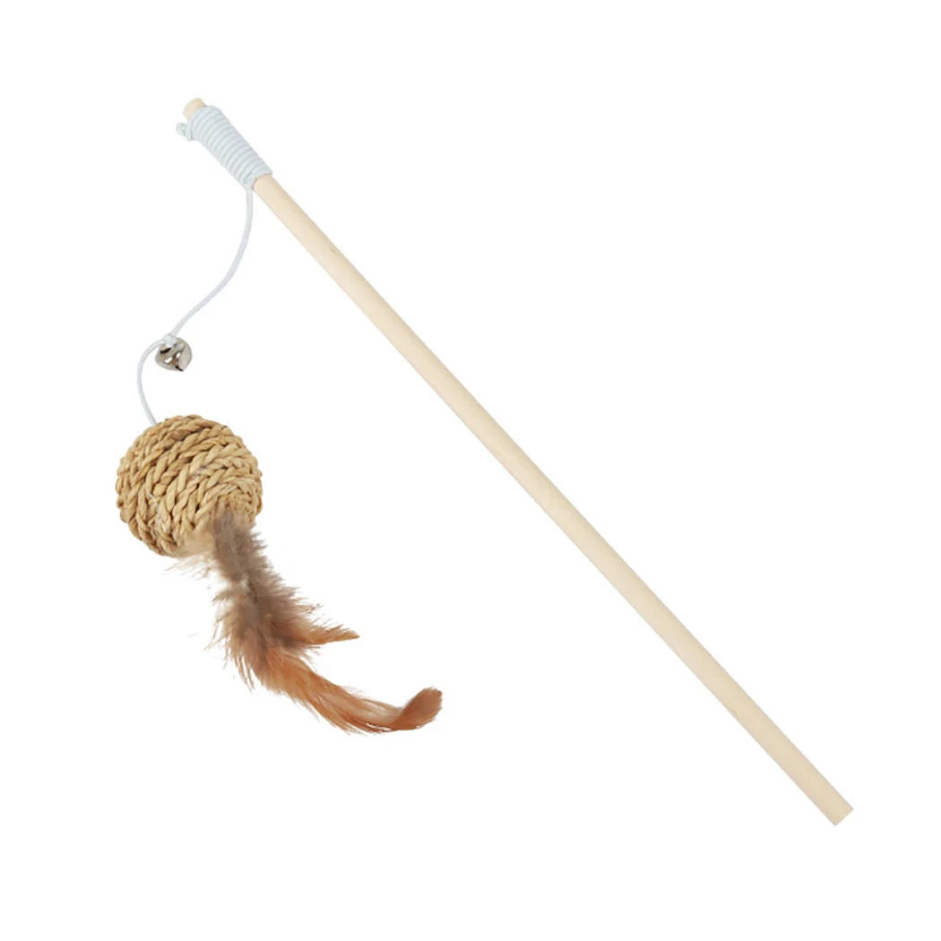 Cat Toy Feather Stick Toy For Cats Kittens Interactive Cat Toy Pet With