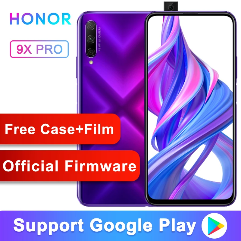 Honor 9X Pro смартфон Kirin 810 Восьмиядерный 6,59 дюймов подъем полный экран 48MP 3 камеры 4000 мАч GPU Turbo мобильный телефон