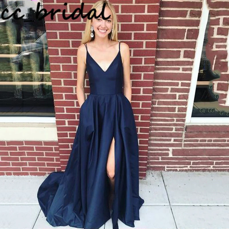 navy blue graduation dresses
