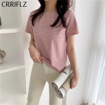 

One Size O-neck Casual Short Striped Regular Polyester Broadcloth CRRIFLZ