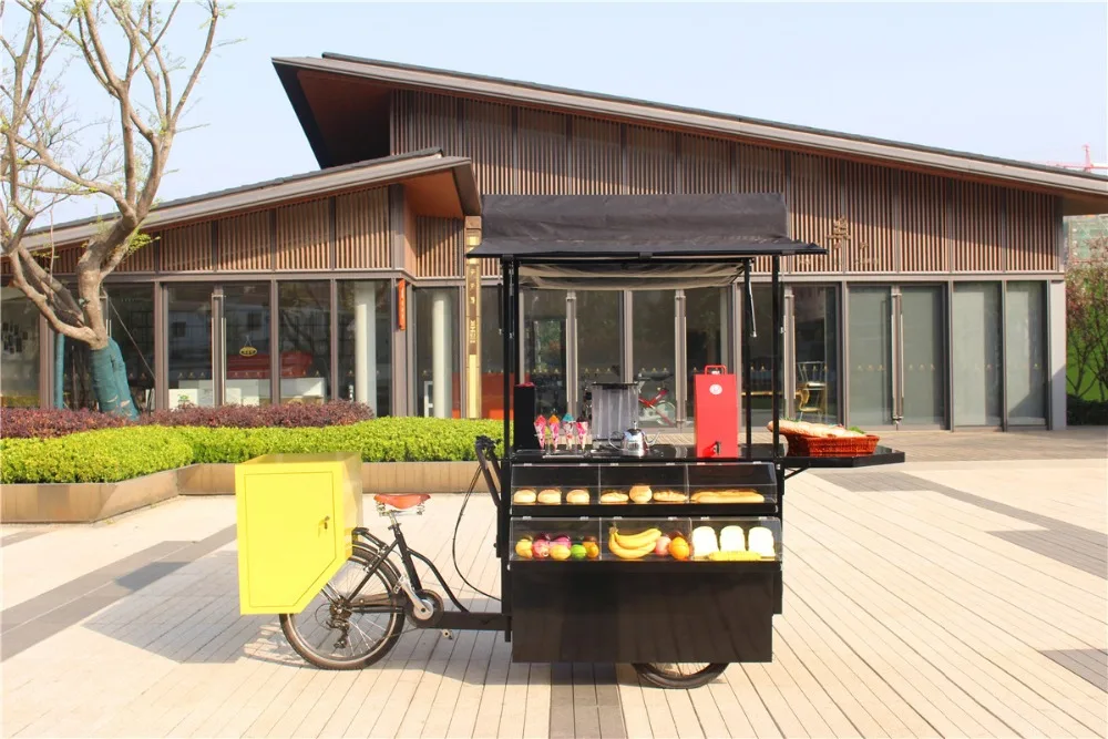 Multifunctional pedal / electric mobile food cart bike food truck trailer coffee kiosk with free shipping by sea