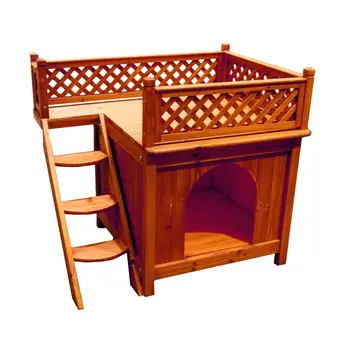 

Cat litter Teddy dog house small pet house outdoor indoor solid wood villa luxury four seasons with balcony