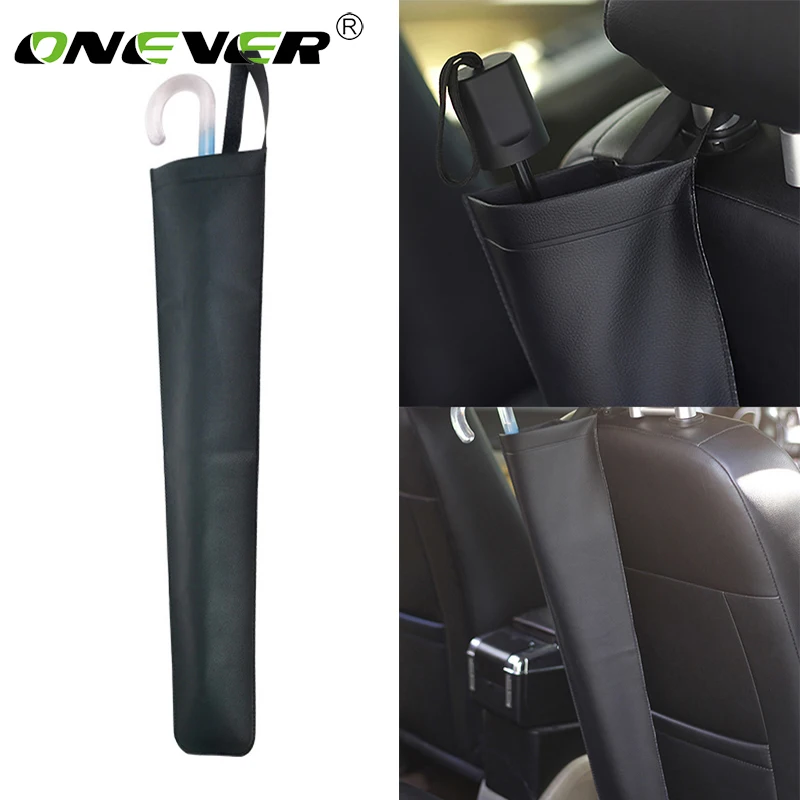 

Universal Car Umbrella Storage Bag Holder Synthetic Leather Waterproof Car Seat Back Auto Tidying Accessories Saving-space