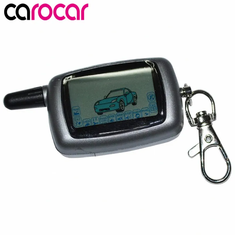 

Carocar For Starline A6 2-way LCD Remote Control Key Chain For Russian Version Vehicle Security Two Way Car Alarm System