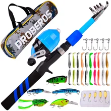 Children's Fishing Rod Set with Bait Reel Hook Bag Mini Telescopic Handle Sea Cast Fishing Rod Combination Fishing Gear