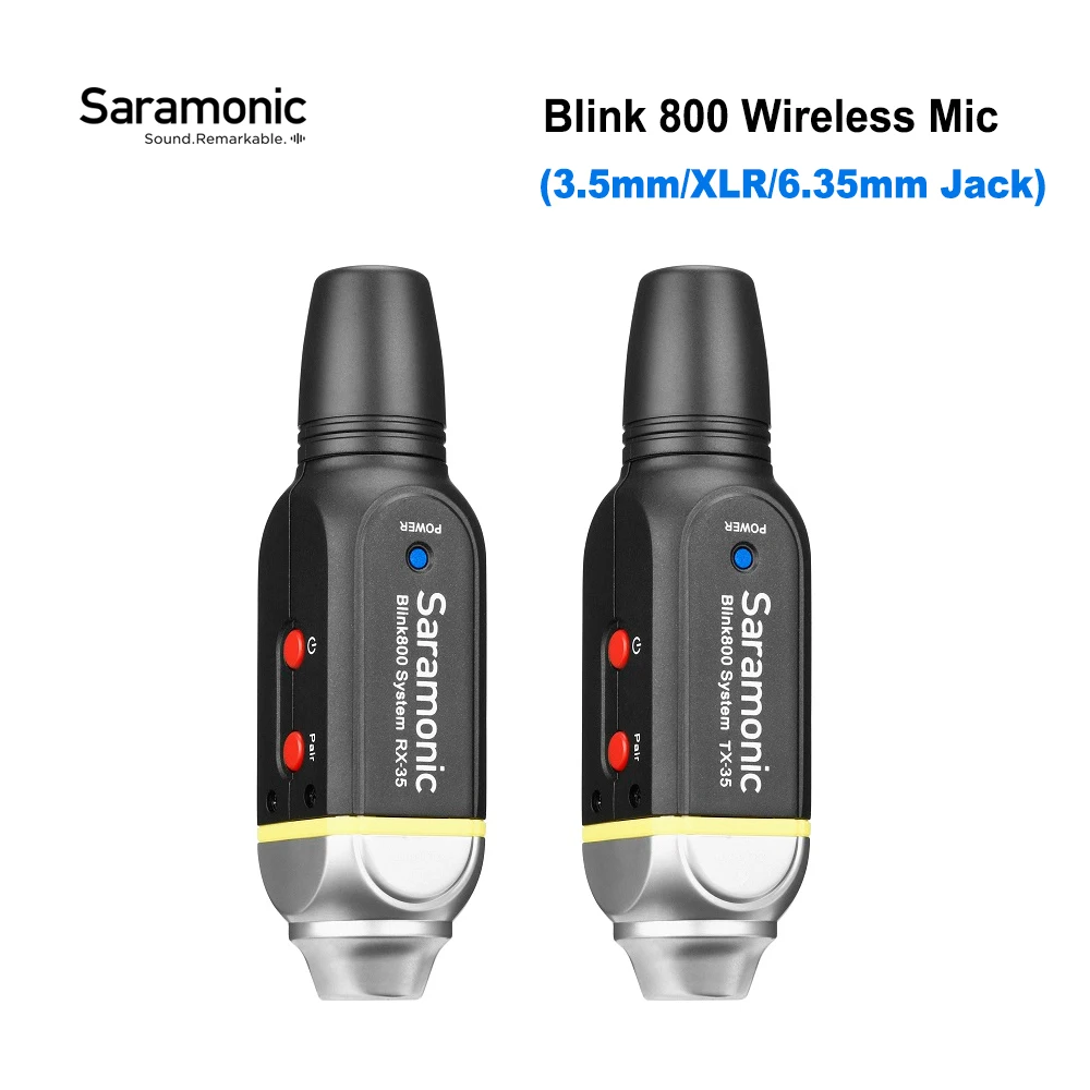 

Беспроводной микрофон Saramonic Blink800 B1 B2 B3 Blink 800, система 5,8 ГГц, разъем 3,5 мм XLR 6,35 мм для камеры, смесителя, гитарного инструмента