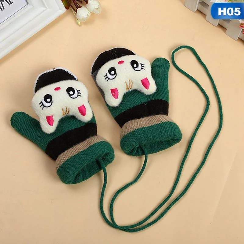 Теплые детские перчатки с милым кроликом и обезьянкой из мультфильма зимние детские перчатки для детей от 2 до 5 лет, перчатки для девочек мальчиков