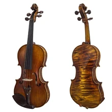 Идеальная одноплатная Высококачественная скрипка ручной работы 4/4 из массива дерева с тигром темно-коричневая Скрипка для игры на инструменте