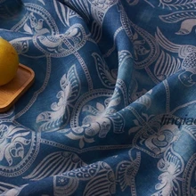 Рами печатная Ткань Классический абстрактный узор платье ткань высокого класса льняная ткань