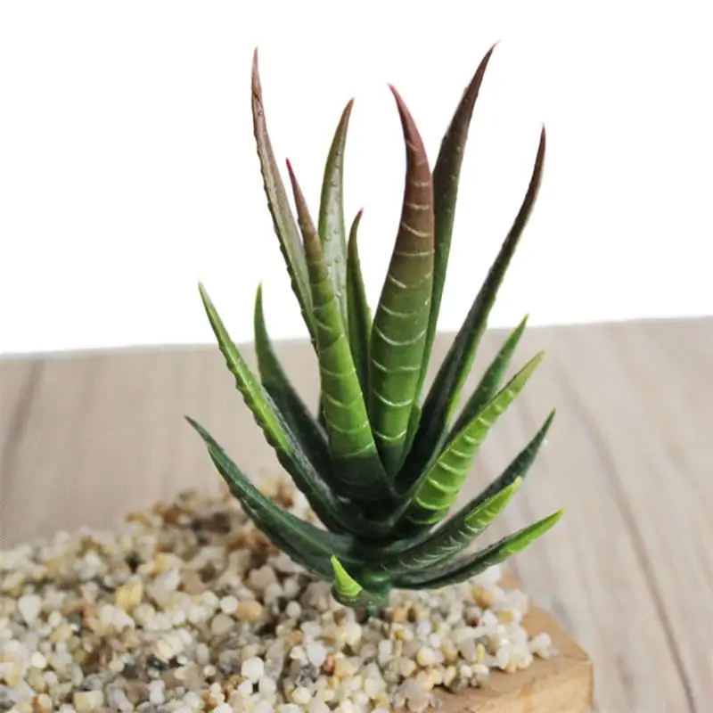 Artificial Succulents Green Flocking Plant Bonsai Desktop Fake Plants Valentine Day Christmas Wedding Decoration Plante - Цвет: 35