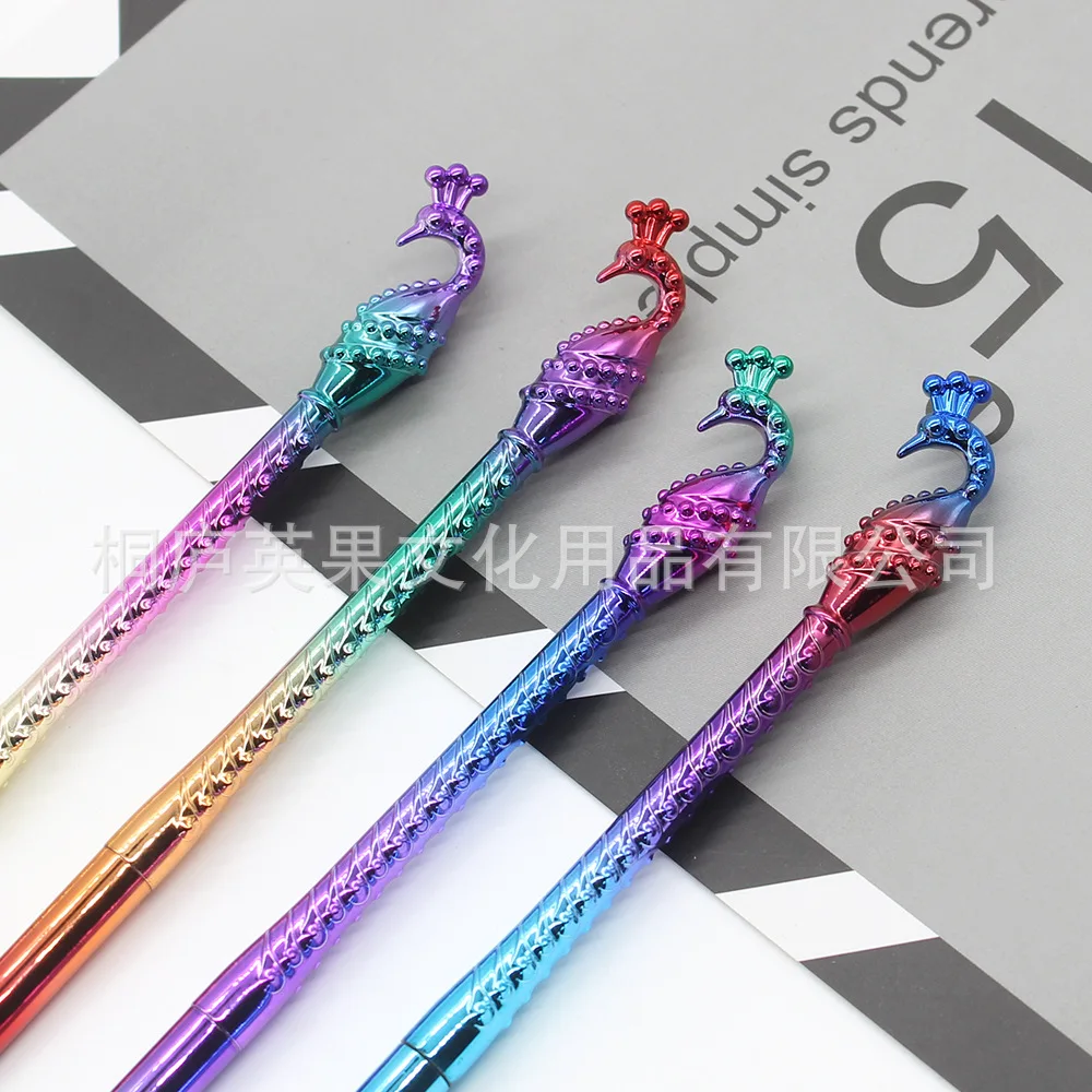 

50pcs UV electroplating gradient color phoenix shape ballpoint pen elementary school students cute stationery neutral pen