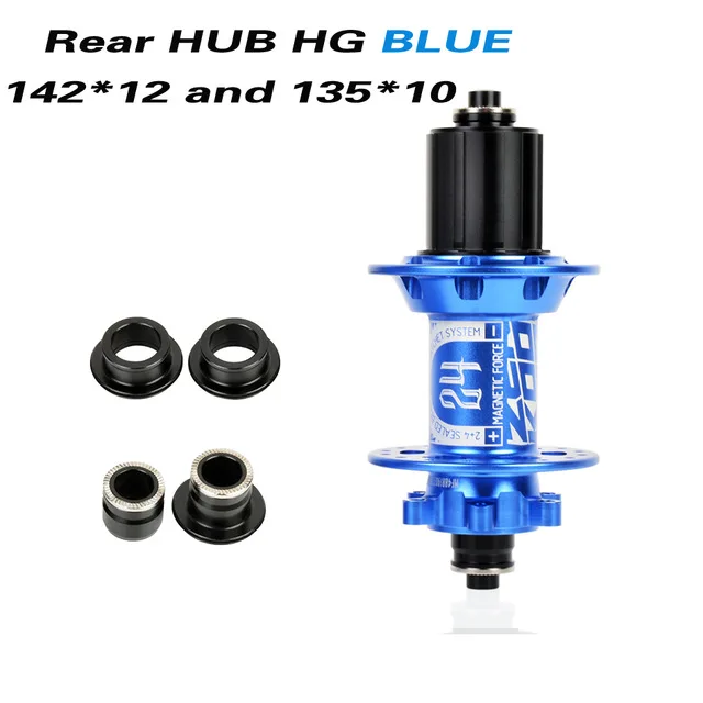 rear hub HG blue KOOZER MF480 Передняя, Задняя Ступица комплект 2/4 подшипники 24T Ratchet 32 отверстия Quick Release через мост горный велосипед для детей 8, 9, 10, 11, S - Цвет: rear hub HG blue