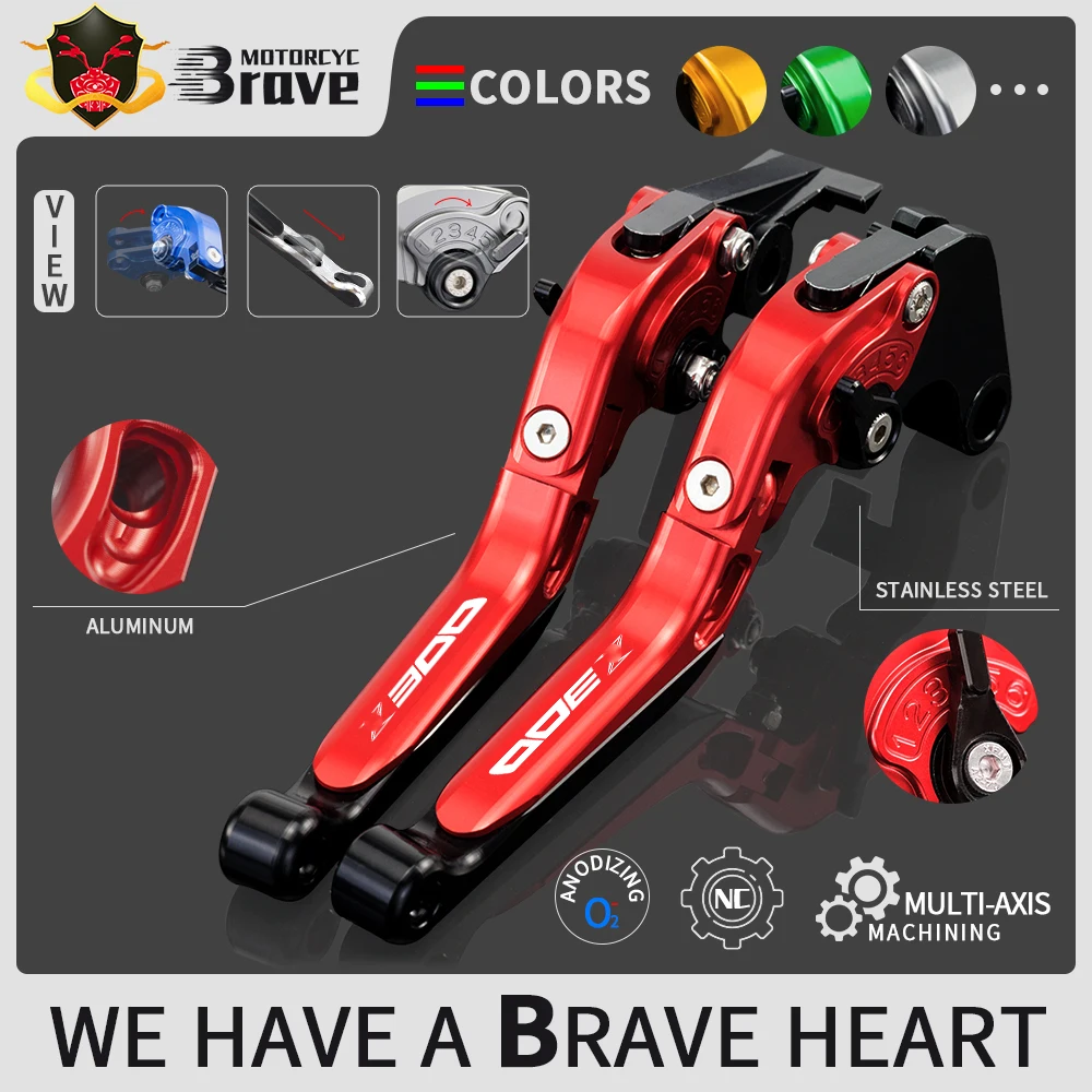 For KAWASAKI Z300 2013 2014 2015 2016 2017 2018 Z 300 Motorcycle Accessories CNC Folding Extendable Brake Clutch Lever | Автомобили и