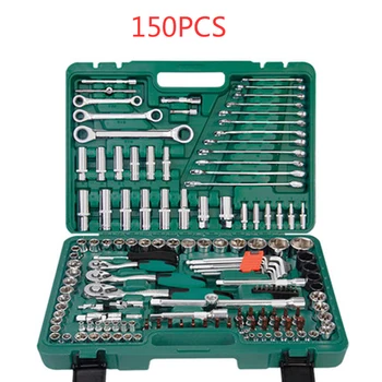 

150PCS Auto Repair Tools, 1/4-Inch Car Repair Kit Socket Ratchet Wrench Combination Package Mixed Tool Set