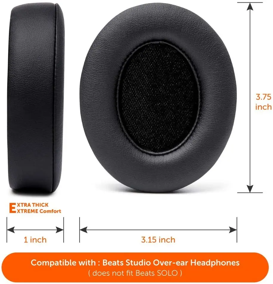 

Studio3 Replacement Ear Pads for Beats Studio 2 & 3 (B0501, B0500) Wired & Wireless | Softer PU Leather
