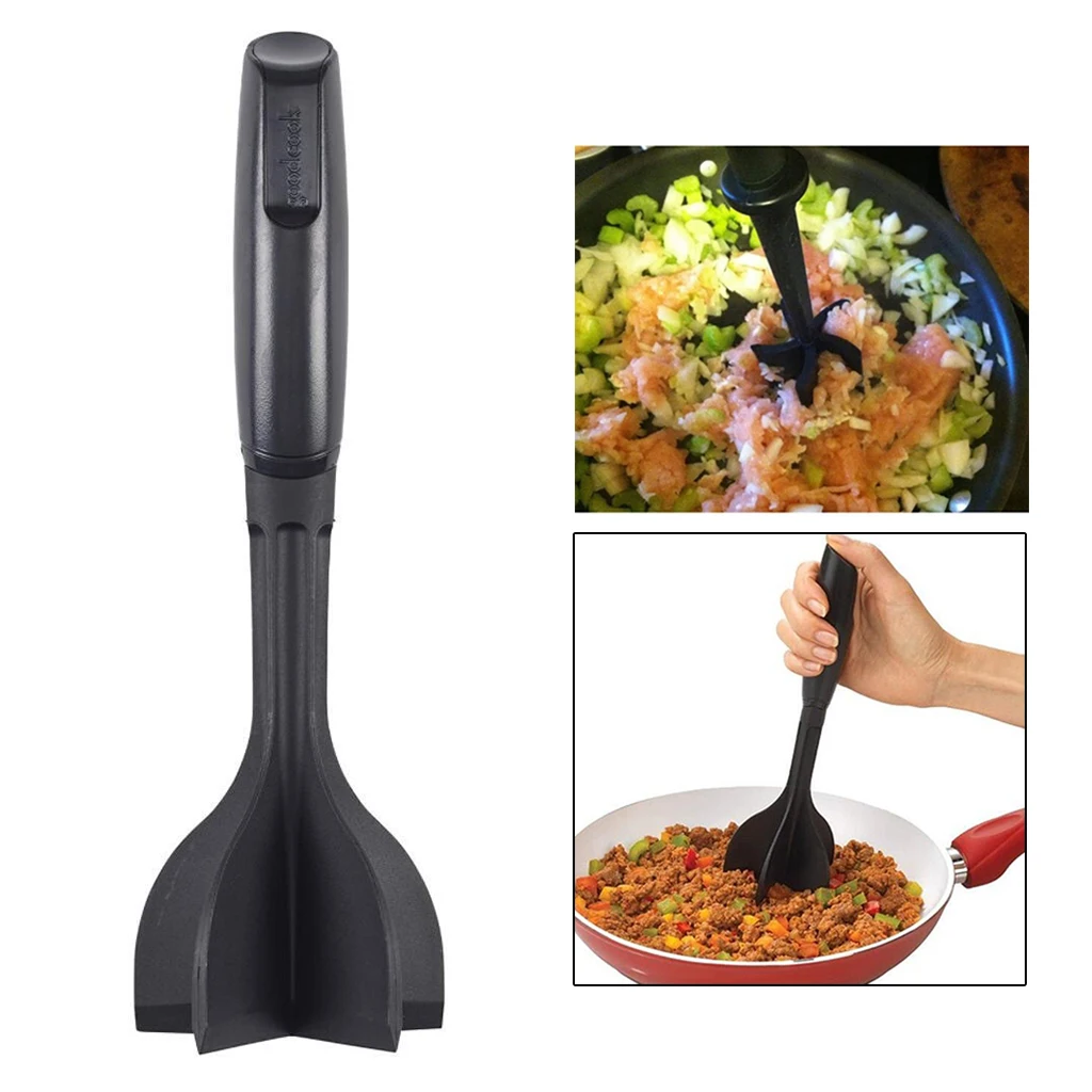 Premium 5 Curve Blades Meat Chopper Rice Potato Pumpkin High Temp Beef Hamburger Masher Smasher Cooking Utensil Kitchen Gadget