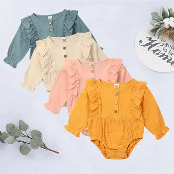 

Newborn Baby Girl Solid Jumpsuit Playsuit Clothes Outfit Set