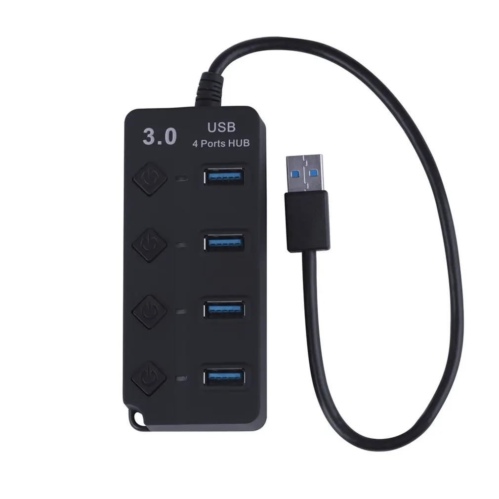 7 портов usb-хаб USB3.0 концентратор разветвитель вкл/выкл переключатель светодиодный индикатор с ЕС/США адаптер питания для ноутбука MacBook