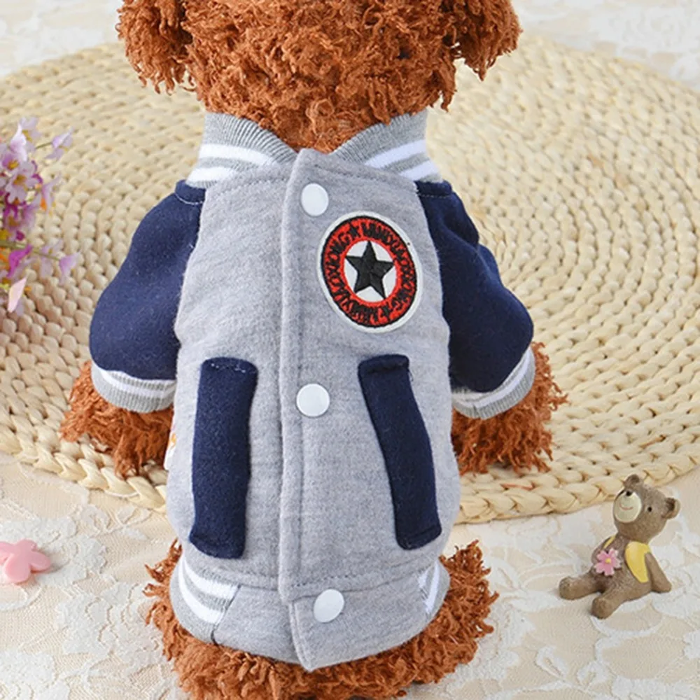 Dog Clothes Dog Jackets Dog Baseball Uniform Coat Warm Dog Clothes Puppy Outfit For French Bulldog Ropa Para Perro Pug Chihuahua