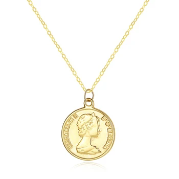 

SANYU Elizabeth Round 14K Gold Round Pendant Necklaces for Women Wedding Engagement Yellow Gold Jewelry Collares AU585