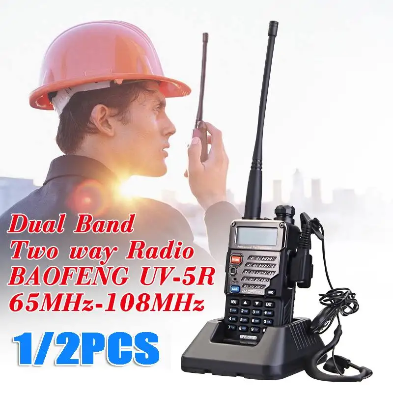 

Dual for Band Handheld Transceiver 2 Way radio Walkie Talkie 136-174/400-520MHz 55x30x94mm