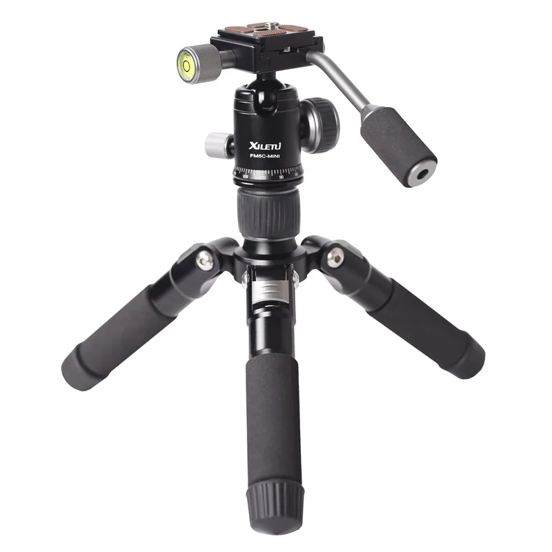 XILETU FM5C-MINI Aluminum Mini Tripod Ball Head Digital SLR Camera Tabletop Stand Lightweight Deskt