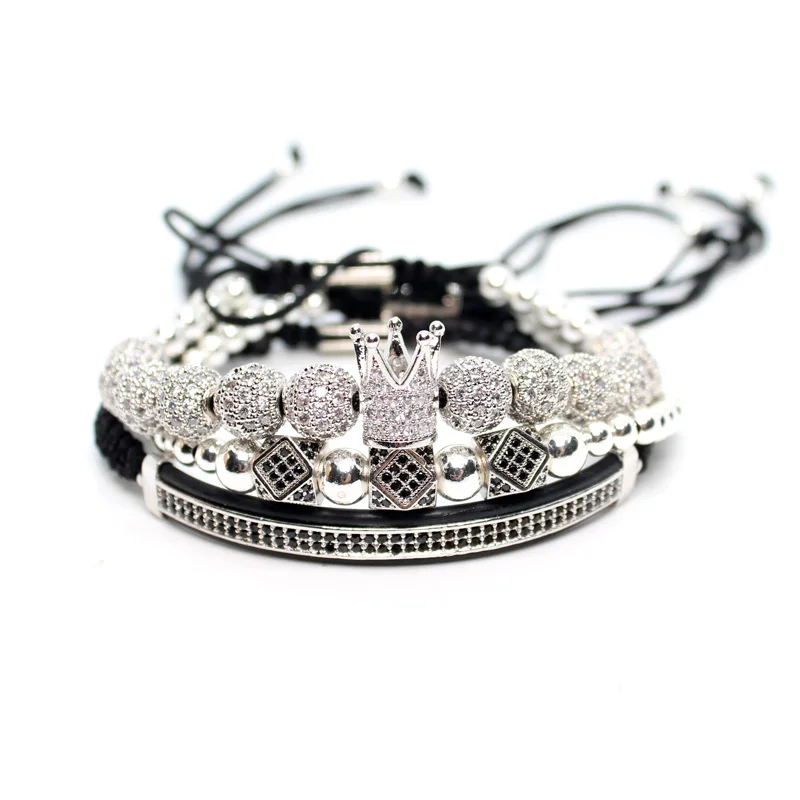 set silver Роскошный Королевский Набор браслетов, римские плетеные браслеты для мужчин, женская модная бижутерия, нарукавная повязка, золотые манжеты, подарки дружбы, Новинка - Окраска металла: set silver