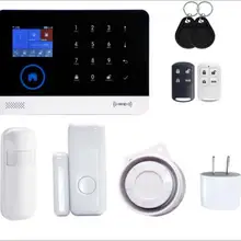 EBAY горячий стиль умный wifi+ GSM+ RFID многофункциональный двойной сетевой будильник набор для дома и бизнес-сигнализации