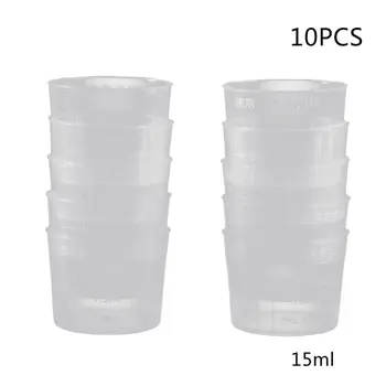 

10Pcs 15ml Clear Plastic Measuring Cup Graduated Measure Beaker Measuring Medicine Cups For Lab