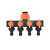 Drip Irrigation 4-Way Garden Tap Water Splitter Water Pipe 4 way Splitter Irrigation Valve Quick Connector  Female 1/2 