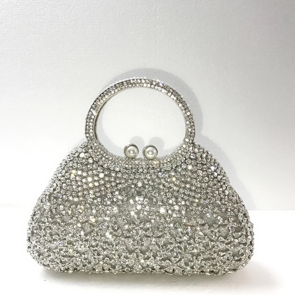 Women's Bags Alloy Evening Bag Crystals / Hollow-out Gold / Fall& Winter