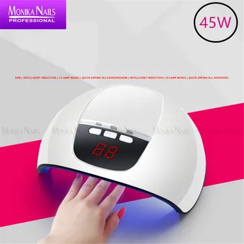

45W Nail Lamp Infrared intelligent induction 15 LED/UV Double light source lamp beads Three-gear timing function