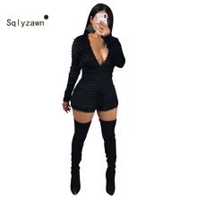 Winter Sexy Faux Fur Jumpsuit Coat Romper Bodycon Deep V Backless Playsuit Women's Slim Fit Long Sleeve V-Neck Women Overalls Winter Sexy Faux Fur Jumpsuit Coat Romper Bodycon Deep V Backless Playsuit Women's Slim Fit Long Sleeve V-Neck Women Overalls