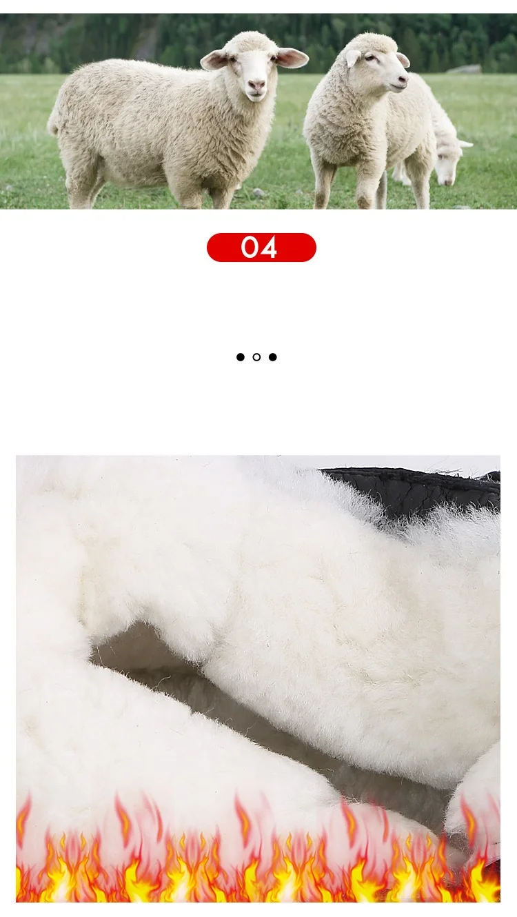 ALISHINREY Handmade Ankle Boots Soft Casual Flat Heels Shoes Woman Warm Wool Platform Ankle Boots Winter Fur Warm Flat Shoes