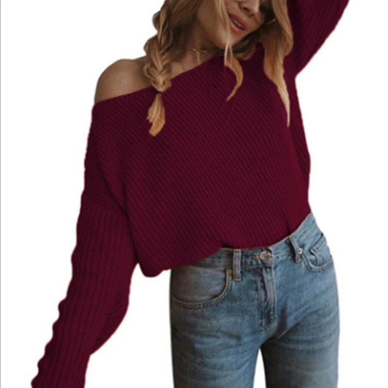 Sweater Women Autumn Winter New Solid Base Sweater Fashion Loose Harajuku Slim Sweater Female Long Sleeve Slash Neck Tops Sweater Women Autumn Winter New Solid Base Sweater Fashion Loose Harajuku Slim Sweater Female Long Sleeve Slash Neck Tops