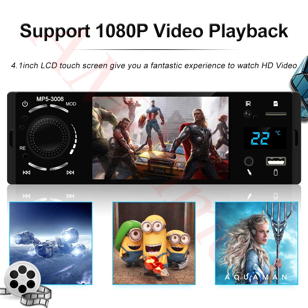 screen Android della del Ultimo bluetooth aux Stop118 macchina mirrorlink radio lettore sconto Auto stereo usb AMPrime Autoradio retrovisore "touch 4.1 fotografica 1din audio 9 screen Android della del 9