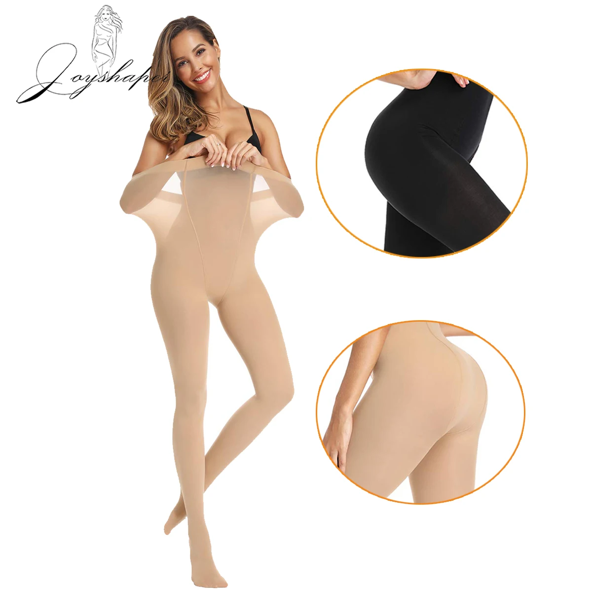 

Joyshaper Sexy Pantyhose Women's Stockings New Thick Winter Tight Knee Lingerie Tummy Control Thigh High Slimming Opaque Tights