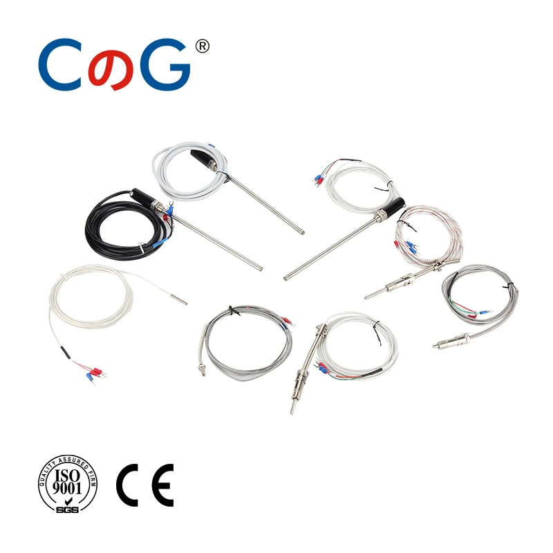 5/16' K J PT100 Type 1m 2m 3m 5m Wire Cable 50mm 100mm 150mm 200mm Probe Thermocouple Temperature Sensor for Temp Controller temperature sensor