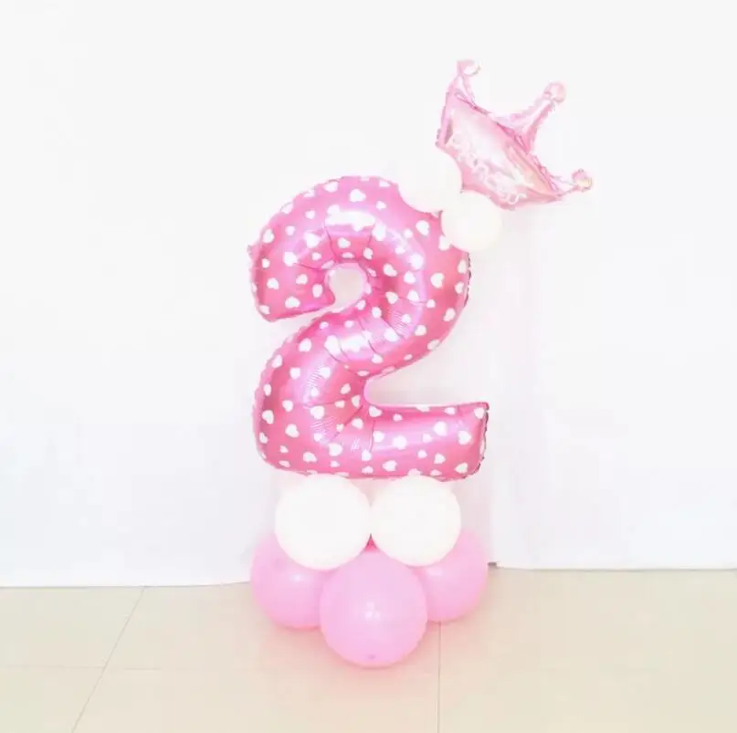pink 2 Воздушный шар с цифрами, воздушные шары на день рождения, украшения на день рождения, Товары для детей, воздушный шар из фольги, цифры, балоны, бусины, шары - Цвет: pink 2