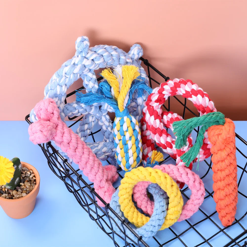 HOOPET Pets Dogs Pet Chewing Toys for Dog Outdoor Teeth Clean Pet Dog Puppy Cotton Chew Knot Braided Bone Rope Funny Tool 4