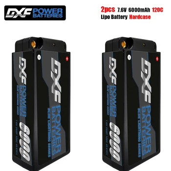 

2PCS DXF Shorty lipo Battery 2S 7.4V 8000mah 7000mah 5200mah 110C 60C 50C 7.6V 6000mAh 120C with 4mm Competition for 1/10 Buggy