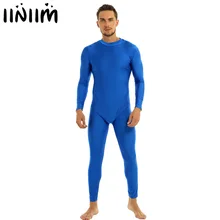 Мужской хорошо облегающий Цельный купальник с длинными рукавами, Облегающий комбинезон для всего тела, костюм для взрослых из лайкры, Одежда для танцев, боди для гимнастики и тренировок