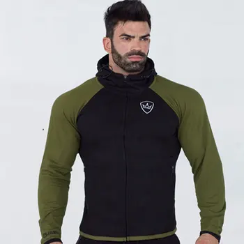 

2020 New Style Muscle Fitness Brothers Men's Zip-up Jacket Fitness Running Sports Hoodie Joint Set Motion