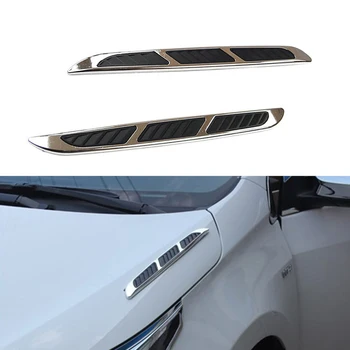 

2pcs Abs Plastic Car Simulation Side Air Flow Vent Sticker Auto Flow Fender Intake Decorative Fake Decor Car Styling Accessories