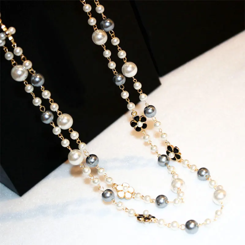 Модное классическое Двухслойное ожерелье из искусственного жемчуга для женщин Bijoux роскошное модное Ювелирное Украшение прекрасные подарки для мамы